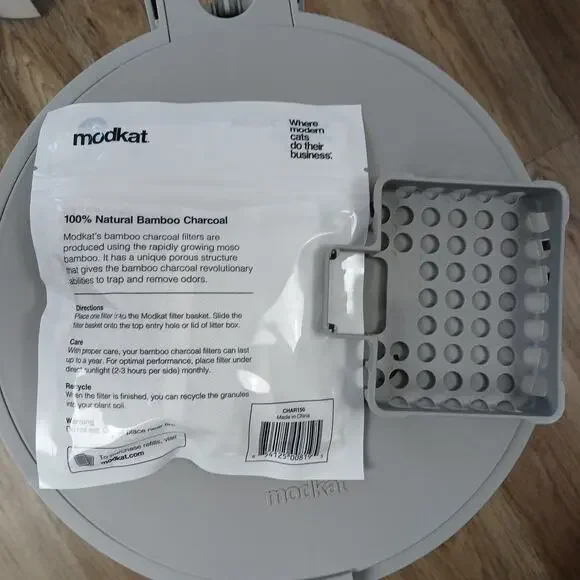 Modkat Litter Keeper + Scoop plastic waste disposal pail bamboo charcoal filter - Picture 14 of 17